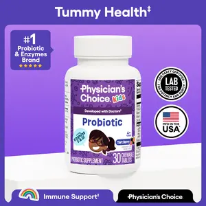 Physician's Choice Kids Probiotic with Zinc, Natural Vitamins, and Organic Prebiotics - Supports Digestive & Immune Health - Berry Flavored Chewable Physician's Choice Kids Probiotic with Zinc, Natural Vitamins, and Organic Prebiotics - Supports Digestive & Immune Health - Berry Flavored Chewable