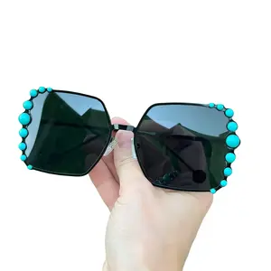 Retro Vintage Western Hippie Oversized Square Sunglasses