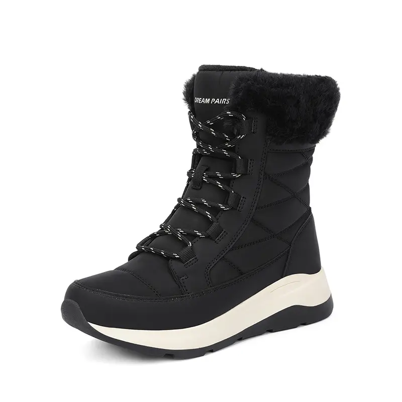 Dream Pairs Women's Lace-Up Snow Boots - Chic Look Winter Footwear with Warm Design Dream Pairs Women's Lace-Up Snow Boots - Chic Look Winter Footwear with Warm Design