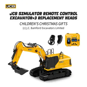 BRRRRT Remote Control Excavator 3 in 1Remote Control Construction Vehicles with Drill Bit, Grab Bucket & Digging Hook,14 Channel RC Excavator with Lights & Sounds for Adults Kids Boys Girls