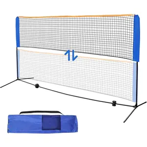 Height Adjustable Portable Tennis Net, Badminton Net for Kids' Volleyball,Soccer Tennis,Pickleball, W/Steel Frame & Carrying Bag Indoor Outdoor Court Bench Backyard Driveway Gym,10FTX 5FT