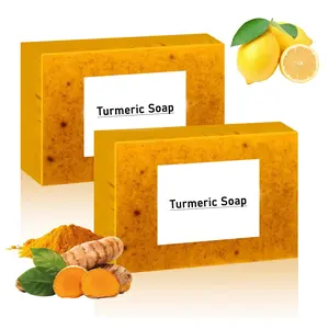 Lemon Turmeric Soap Bars – Gentle Face & Body Soap, Infused with Turmeric Extract, Soft and Effective