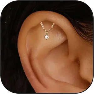 Helix Dangle Earrings for Women - Flat Back Hypoallergenic Cartilage Piercing Jewelry - Forward Helix Earrings