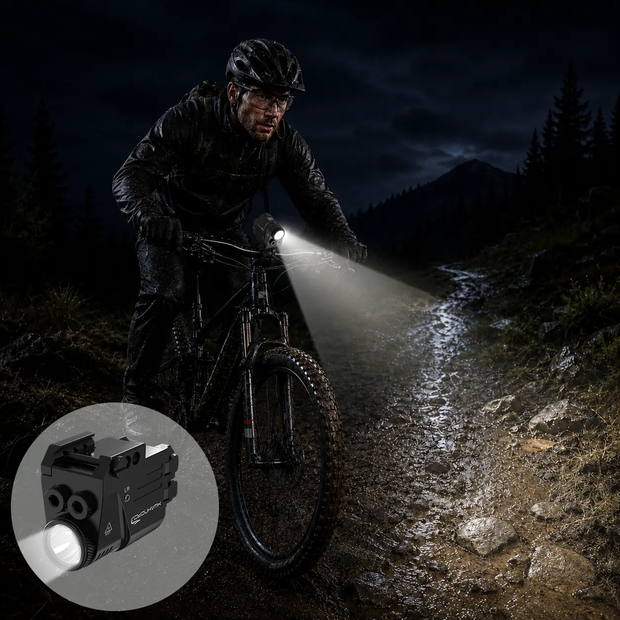 650 Lumen Portable Flashlight with Dual Lasers and Multiple Functions
