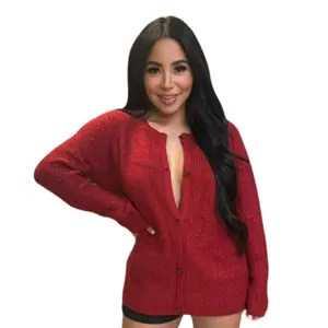 Valentine Collection Glam Sparkle Button-Up Cardigan - Stylish Festive Sparkling Elements Classic Button-Up Design for Holiday Parties