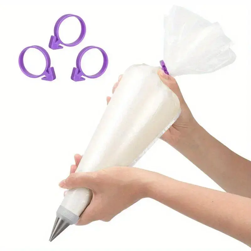 12pcs Silicone Piping Bag Ring Set Decorated bag silicone fixing Sealing Binding rope Baking accessories Pastry Decorating Tools