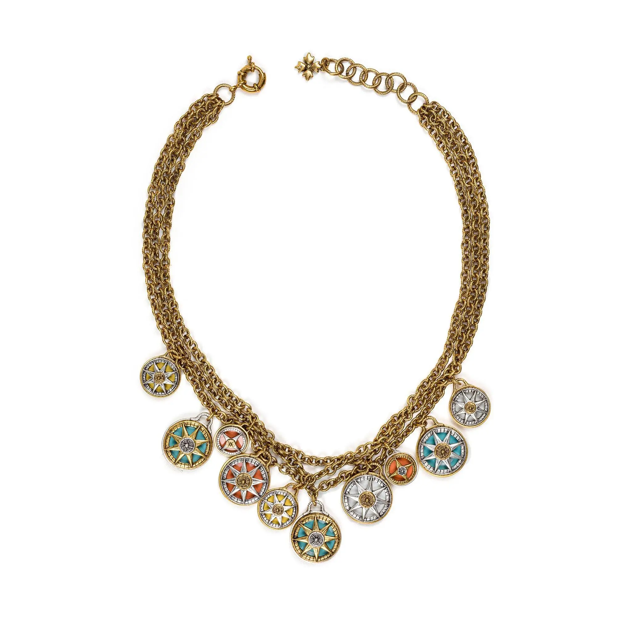Patricia Nash Triple Chain Compass Necklace