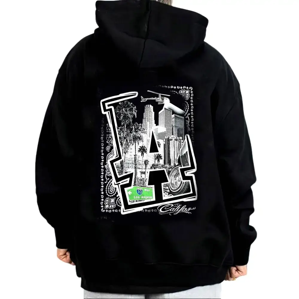 Men's Chicano Unisex Oversize Polyester Pullover Hoodies - Menswear Tops, Cholo Graphic Streetwear, Lowrider Gangster Fabric Apparel, Ideal Gifts