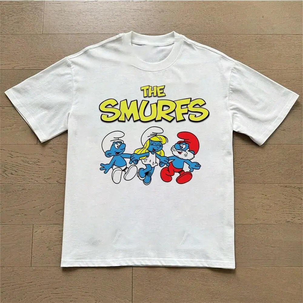 Vintage The Smurfs Graphic T-Shirt, Classic Cartoon Character Tee, Unisex Heavy Cotton Shirt