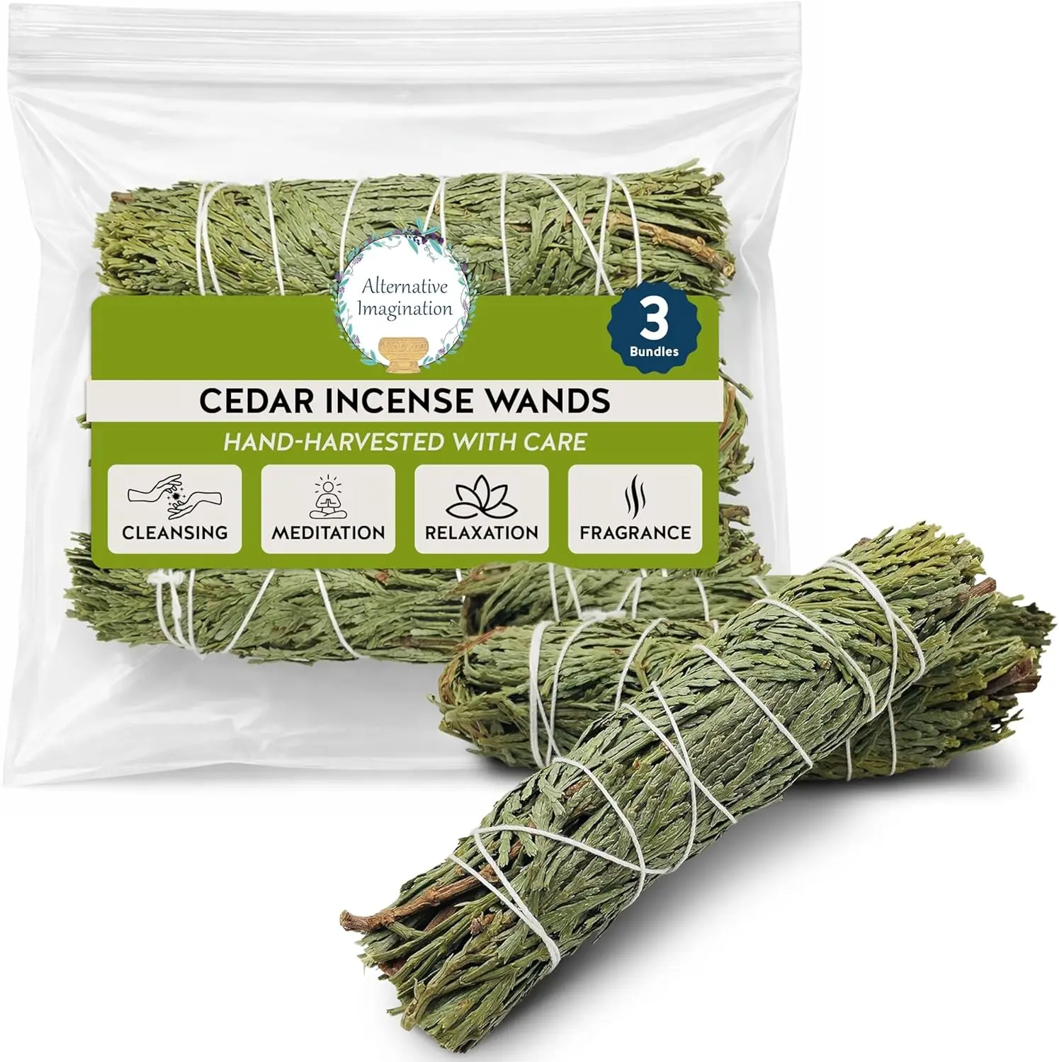 Cedar Incense Wands, Package of 3, 4" Smudge Stick Bundles