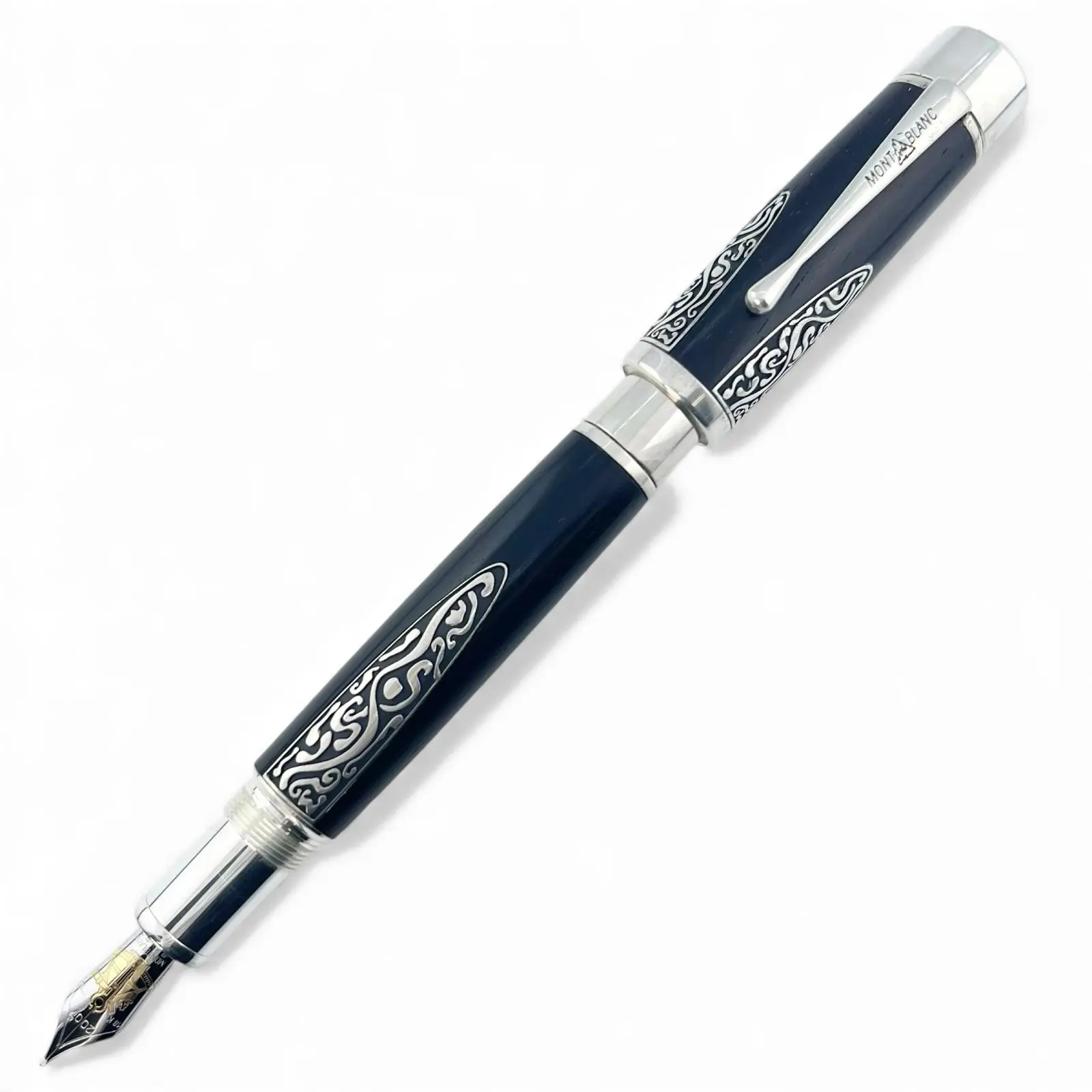 Pre-owned Montblanc 18K Yellow Gold (Au750) Small Leather Goods Patron of Art Alexander von Humboldt Au750 Fountain Pen Limited