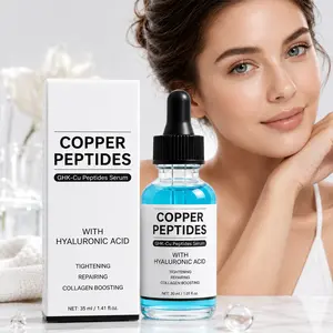 Copper Peptides Serum with Hyaluronic Acid, GHK-Cu Facial Serum for Firming, Hydrating & Repairing, Lightweight Anti-Aging Face Serum, Supports Collagen, Smooths Fine Lines, Daily Skincare for Women & Men, 30ml