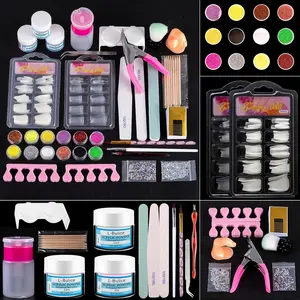 Acrylic Nail Kit for Beginners - Professional 12 Glitter Powder Set with Nail Care Art Tools, Tip Brush, Clipper, File for DIY Manicure