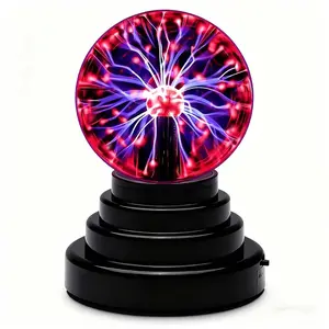 3Inch Mini Plasma Ball Light Touch Activated Lightning Globe  USB Powered Plasma Globe Lamp Interactive Science Static Electricity Ball Christmas Gifts for Teens