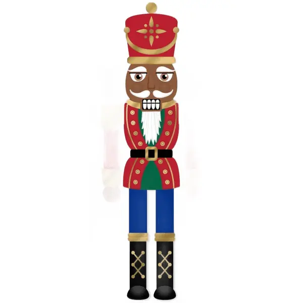 12" x 4" Traditional Nutcracker Sign – Brown/Red/White/Gold