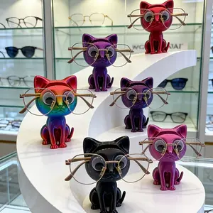 3D Printed Cat Eyeglasses Holder, Durable Plastic Desk Organizer, Desk Ornament with Multiple Color Options, Decorative Figurines, Ideal for Bedroom, Entryway, Bathroom, and More, Perfect for Halloween, Home Decor and Office Supplies