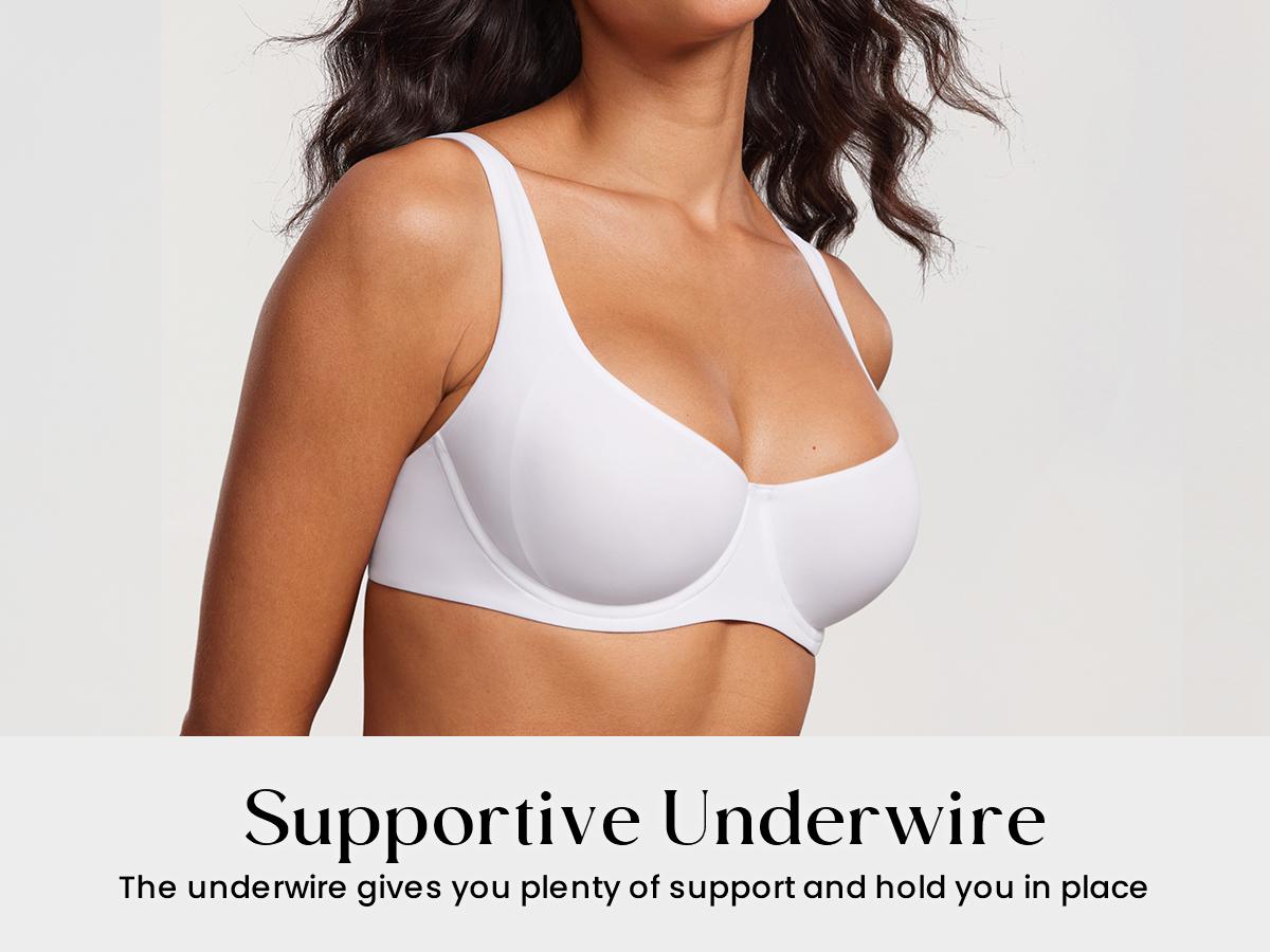 Unlined Balconette Bra Underwired Double Layer Cup Adjustable Straps Soft Stretchy Invisible Under Low Cut Tops SpringStatements