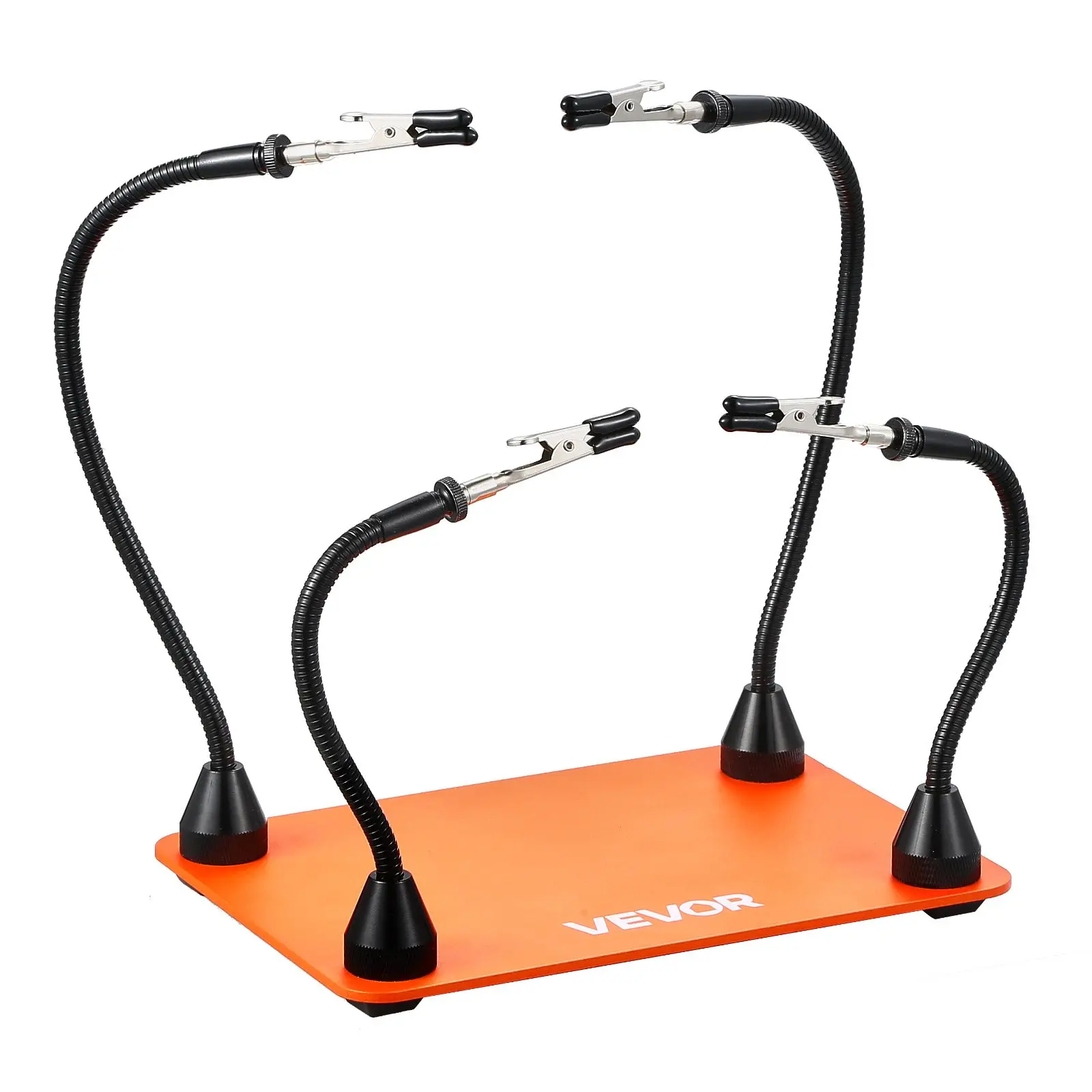 【Summerfinds】VEVOR Magnetic Helping Hands Soldering Station with 4 Flexible Arms, Alligator Clips, Anti-Slip Heavy-Duty Steel Coated Base, Hands-Free Operation, Adaptive Jaw Design, Effortless Precision for Electronic Repair, DIY Crafts, Arts and Crafts