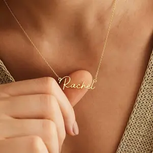 AS826 Personalized Custom Name Pendant Stainless Steel DIY Necklace Gifts for Family, Friends and Lovers