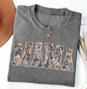2026 Trend Hunting Mama T-Shirt, Camo Mama Shirt, Mother's Day Gift, Camouflage Mama T-Shirt, Varsity Mama Shirt, Retro Mam Shirt