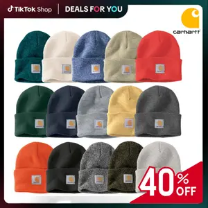 Carhartt Knit Cuffed Beanie Unisex Watch Hat Black Acrylic Warm Winter Work Wears All-Day Comfort Classic Style