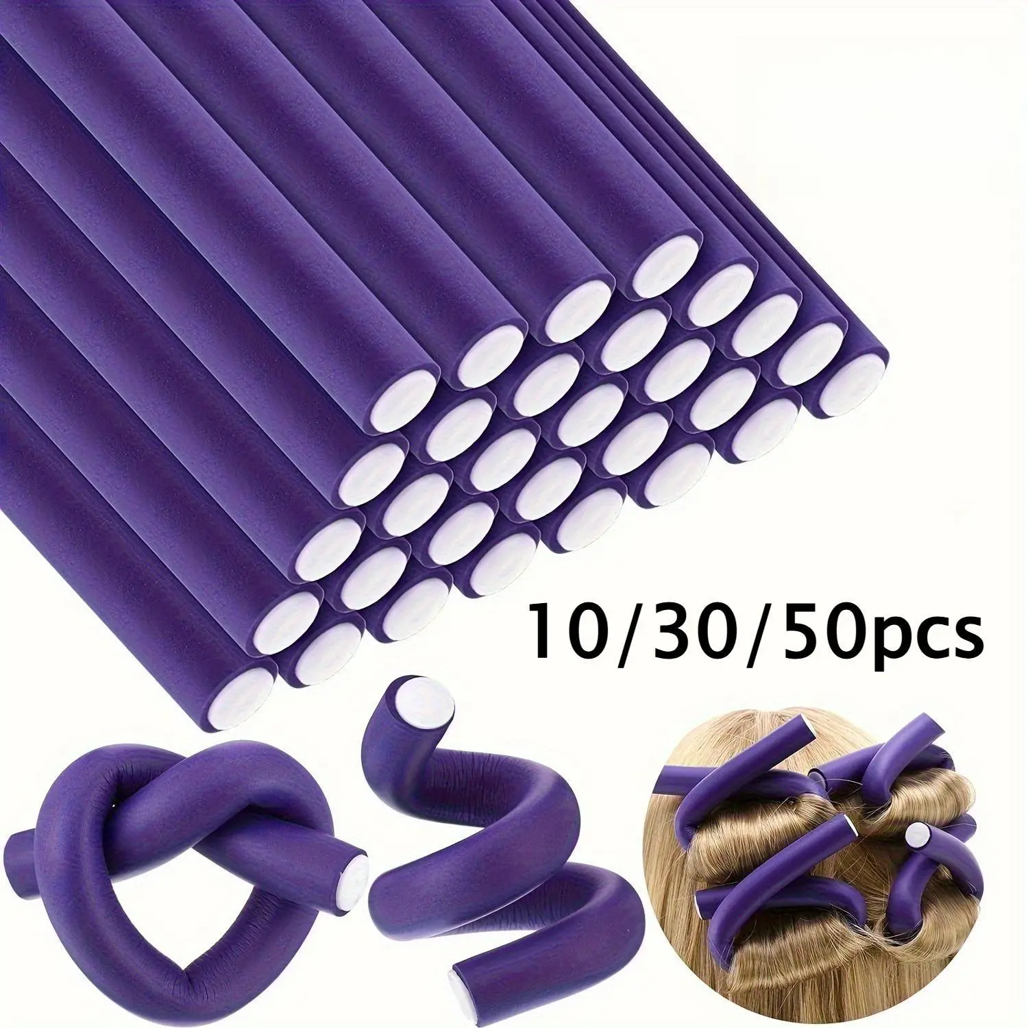 Extensible hair curler Foam hair curler Extensible hair curling rod Non-heating type No heat-induced bending foam hair curl Suitable for long hair, medium-length hair, and short hair Hair Curler Tool