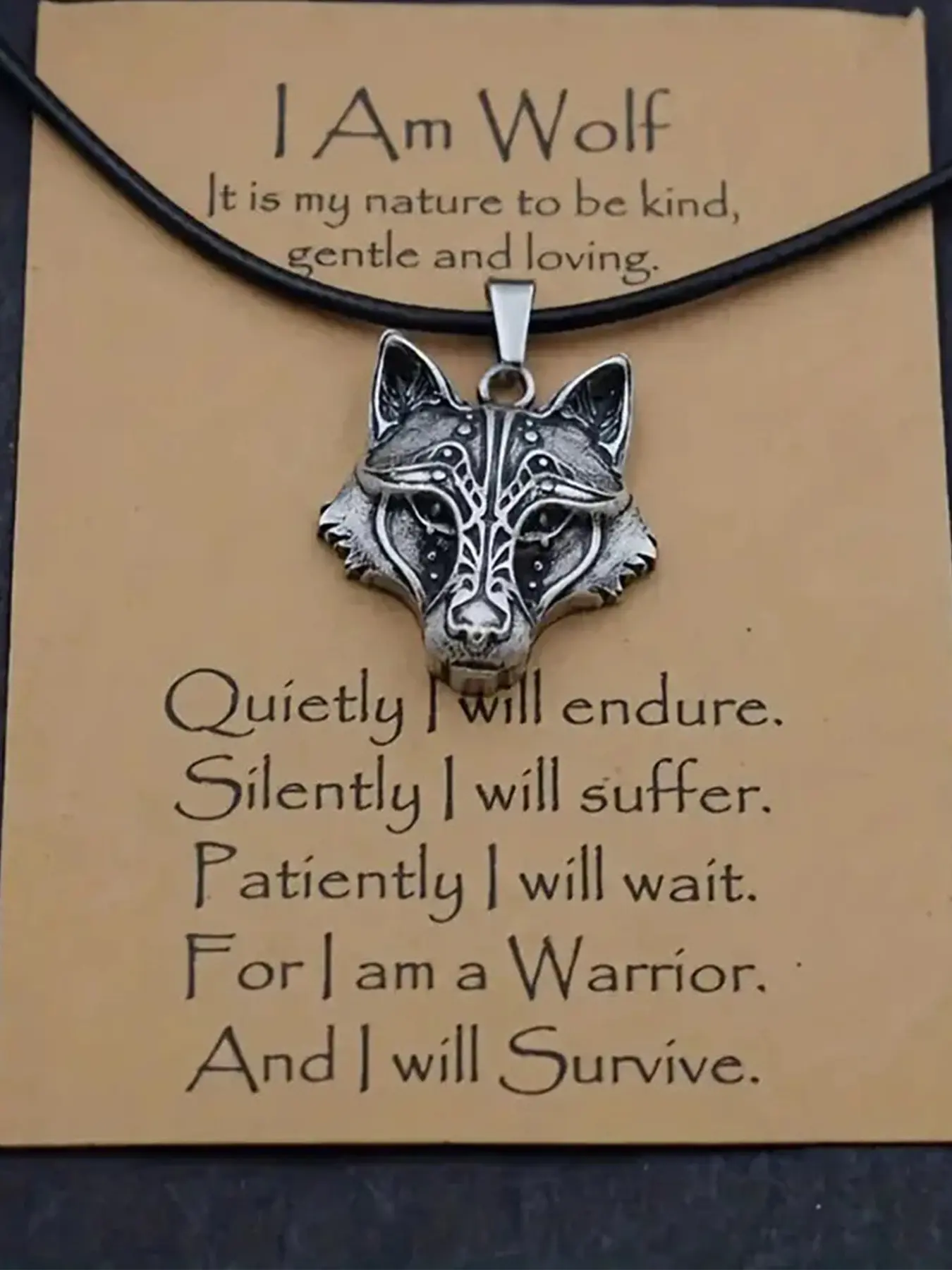 Men's and Women's Wolf Head Fashion Alloy Necklace Metal Pendant Accessories Exquisite Jewelry Gift