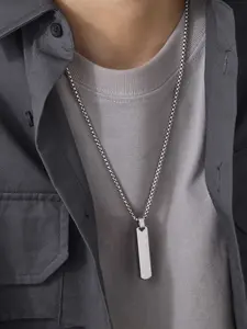 Simple Stainless Steel Pendant Necklace, 1 Count Minimalist Casual Necklace, Minimalist Chain for Party, Daily Decor, Trendy All-match & Exquisite Jewelry for Birthday Gift