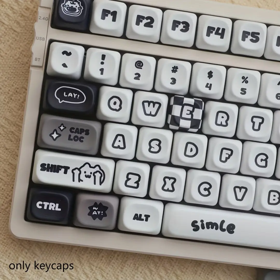 131-Key Cat and Dog Personalized PBT Keycaps Set, MOA Profile, 5-Sided Dye-Sublimation, Customizable Display Keys for 61/68/75/87/98/100% Layout PC Gaming Keyboards, Five-Sided Dye-Sublimation