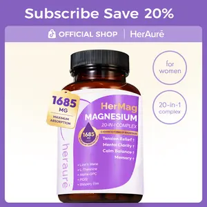 HerAuré Magnesium Complex - Brain Fog Relief, Reduce Overthinking & Calm Mind, Stress Relief & Sleep Comfort, Digestion, Muscle & Energy Support, with Glycinate, Citrate, Oxide, Chloride, Taurate, Malate & Orotate, beach essentials, Deals For You Days，G
