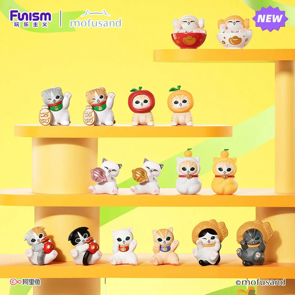 Funism mofusand Fortune Neko Series Figure Cat-Head Blind Box