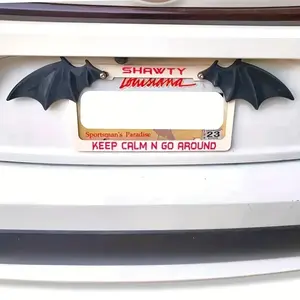 Creative Bat Wing License Plate Decorations, Whimsical Fun Halloween Car & Truck Accessories, Unique Auto Tag Ornaments, Pair of Interesting Vehicle Decors