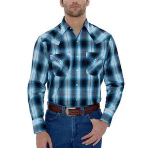 Men's Ely Cattleman Long Sleeve Plaid Western Snap Shirt