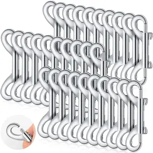 30Pcs 3.5 Inch Double Ended Bolt Snaps Hooks Zinc Alloy Trigger Chain Metal Clips Key Holder for Linking Key Chain Dog Leash Collar Pet Sling Feed Buckets(Silver)