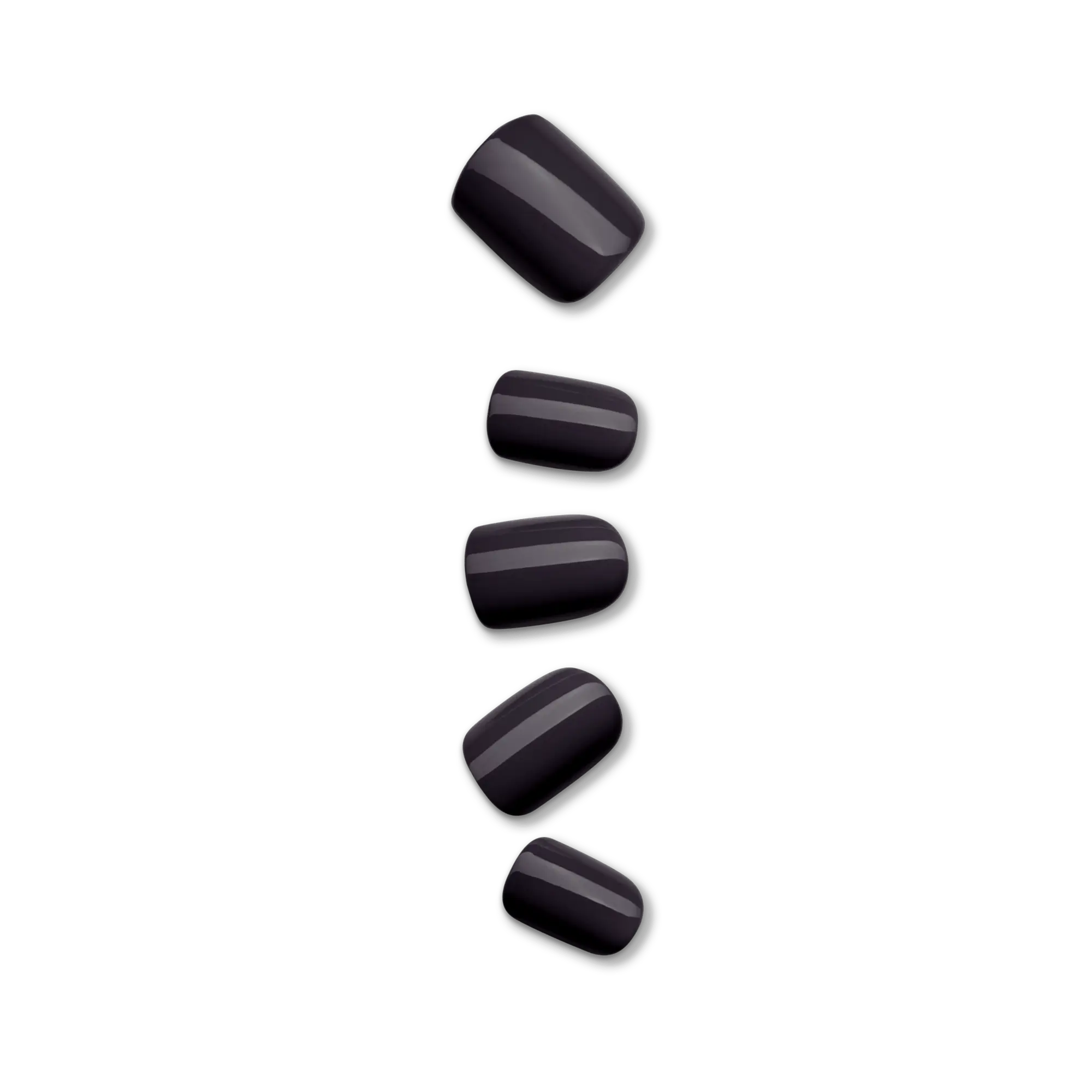Impress Color No Glue Fake Press On Nails - All Black | Solid, Black, Short, Squoval, Manicure