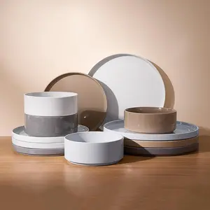 ONE of ONE Nebula Plates and Bowls Set, 12 Pieces Dinnerware Sets, Dishes Set for 4,