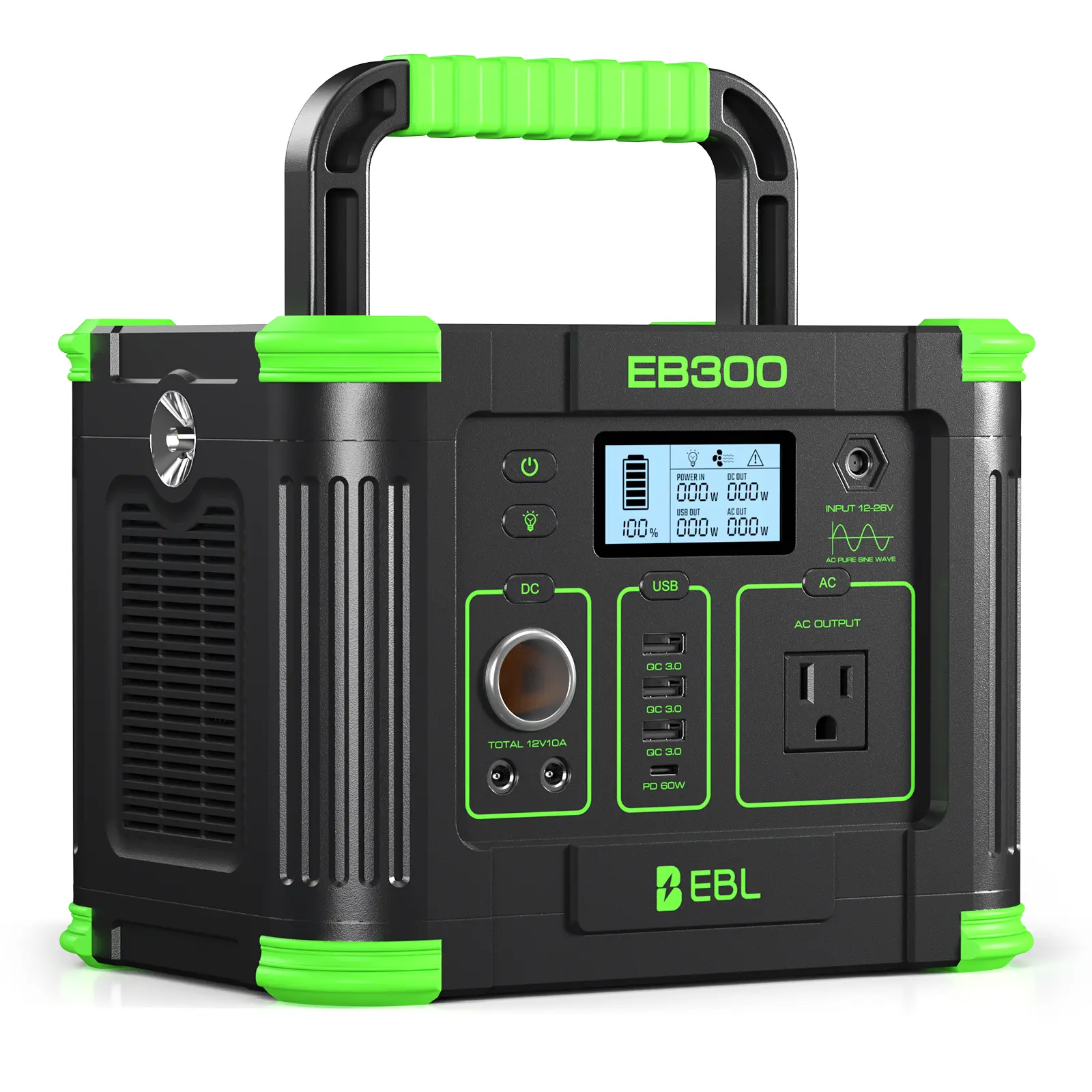 EBL 300W Portable Power Station, Solar Generator for Camping, RV, & Emergency Backup - Compact & Lightweight . Perfect for small electronics & emergency gear