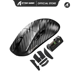 ATTACK SHARK R11 Ultra 8K Carbon Fiber Wireless Gaming Mouse, PAW3950 MAX Sensor, 49g Ultra-Lightweight, Nordic 52840 MCU Chip, 42000 DPI, Wired/BT/2.4GHz Wirelss Programmable Mouse for PC Gear/Mac