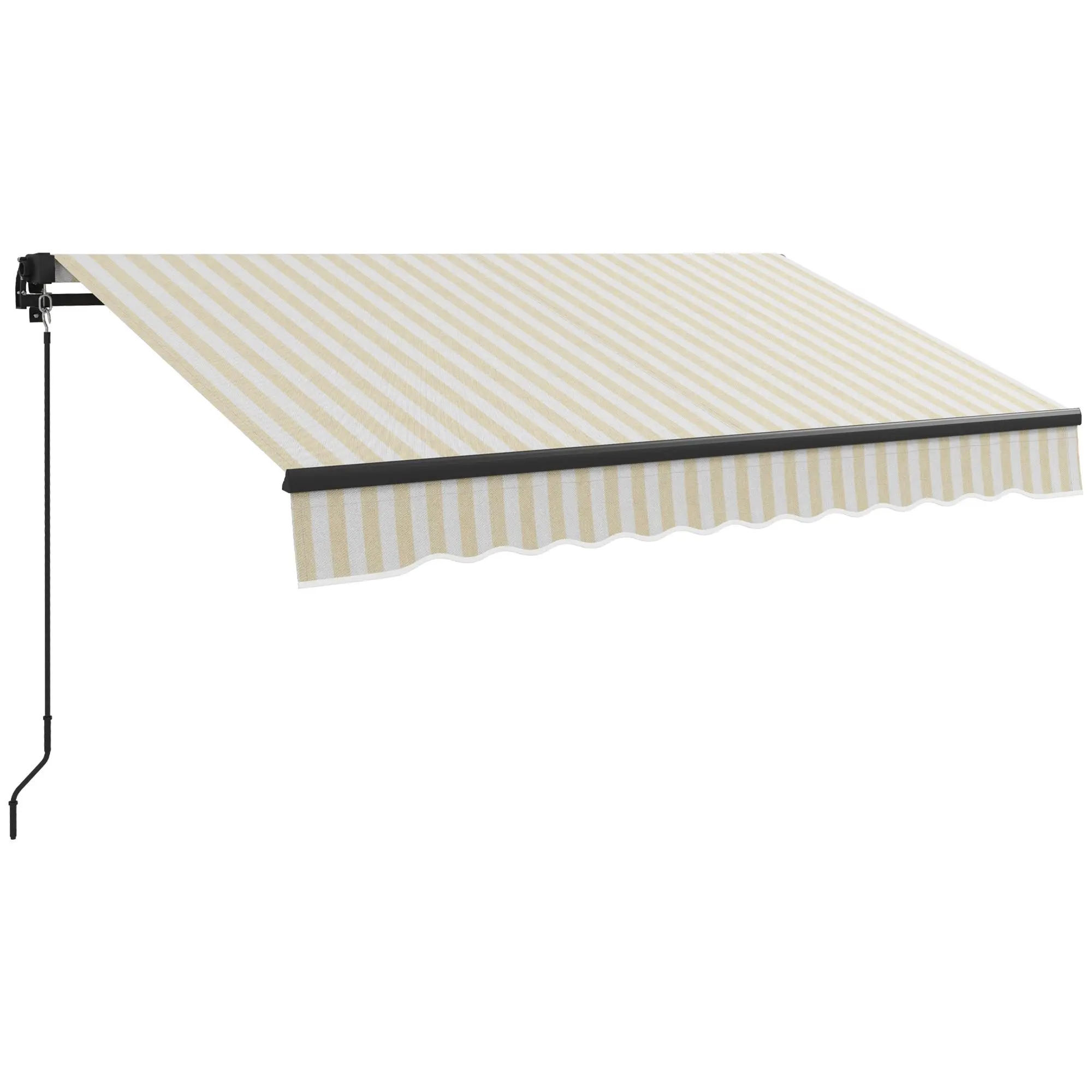 Outsunny 8' x 6.5' Retractable Awning, Patio Awning Sunshade Shelter with Manual Crank Handle, 280gsm UV Resistant Fabric and Aluminum Frame for Deck, Balcony, Yard, Beige
