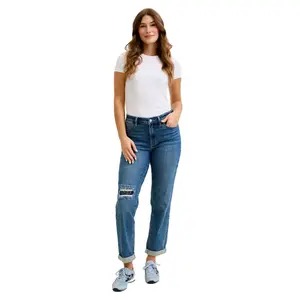 Judy Blue Patch Perfect Boyfriend Jeans