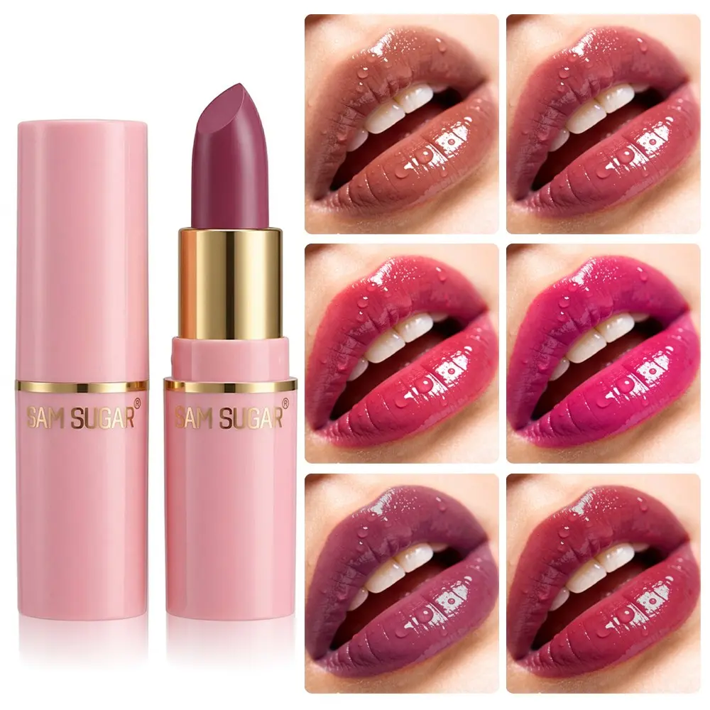 6 Color Options Long-Lasting Moisturizing Hydrating Glossy Makeup Lipstick, Lightweight Smooth Texture, Suitable for Daily Use and Special Occasions