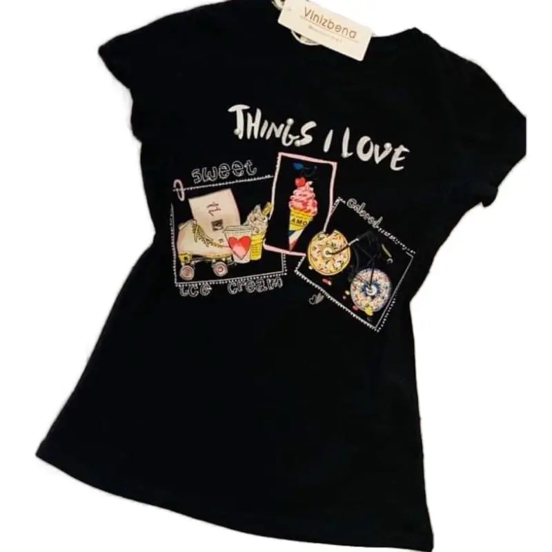 Vinizbena Rhinestones Black Women’s Shirt Top Blouse