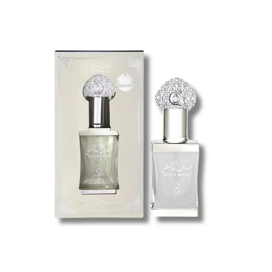 Arabiyat White Musk Concentrated Arabic Perfume Oil - 0.4oz Long-Lasting Unisex Floral Woody Musk Fragrance with Powdery Base & Soft Cedar Notes, Soft Wood, Unisex Fragrance, Jasmine