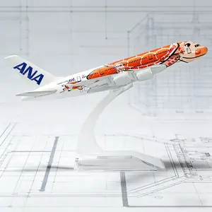 1:400 Scale A380 Airplane Model Turtle Eco Theme Special Paint, Metal Craftsmanship, Collectible Gift for Aviation Enthusiasts, Diecast Collectible