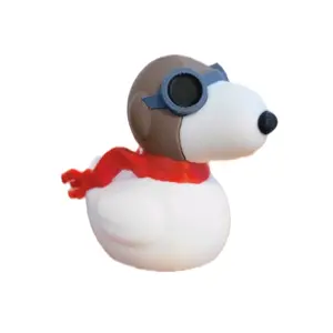 Fighter Pilot Duck Figure 2.5 Inches Tall 3D-Printed in Hard Plastic Great Jeep Gift or Collectors Decor with Red Scarf and Grey Goggles