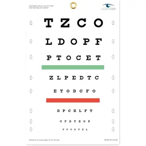 Snellen Eye Chart Visual Acuity Chart for Eye Exams 10 Feet (9x14 Inches)