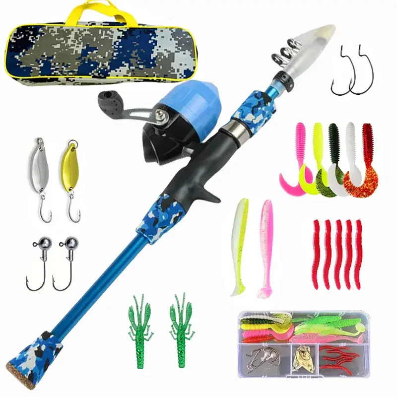 1.5m Kids Fishing Rod Beginner Bait Rod Outdoor Learning Fishing Equipment Set for Beginners Kids Fishing Rod Set Fishing Reel Fishing Combo Fishing Bundle Fishing Gear And Equipment Outdoor Fishing Supplies