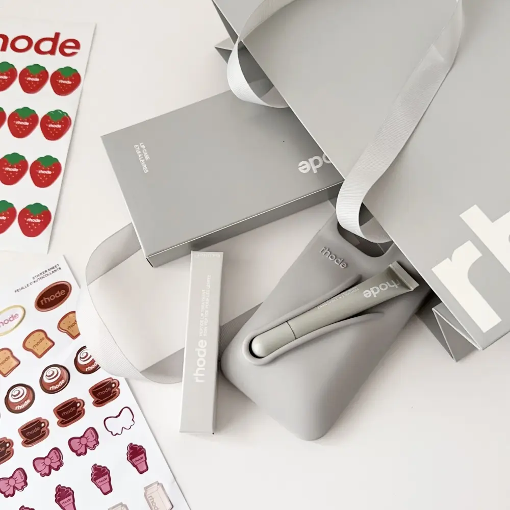 Full Set] Rhode Ribbon Phone Case With Box and Lip Gloss Set