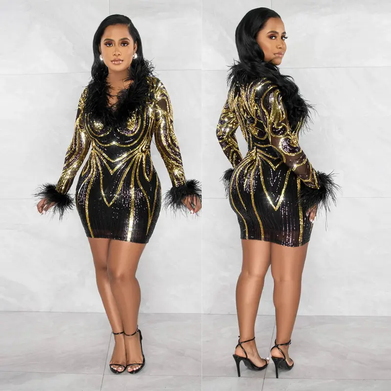 zara black gold sequin dress Gold Diamonds Mini Dress – Sister Jane main image 1