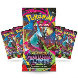 Pokemon Mega Evolution Phantasmal Flames Booster Packs 5 Sealed Pack - Open Live or Ship Sealed